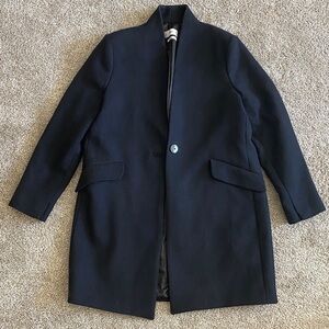 Mango Classic Black Wool Blend Coat